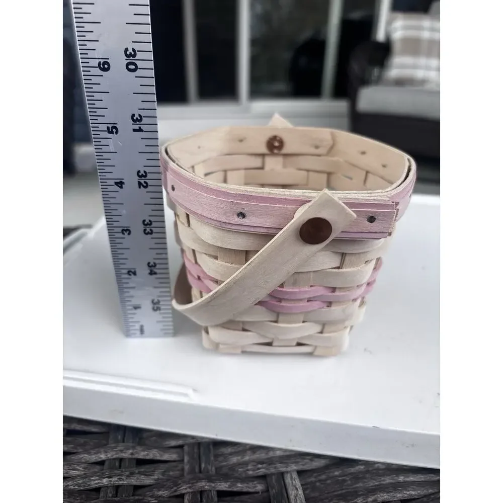 Longaberger 2001 American Cancer Society Hope Basket Pink Accents Vintage